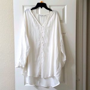 Liz Claiborne Off-White Long Sleeve Blouse